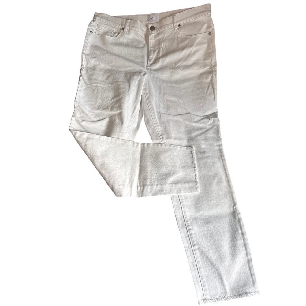 LOFT ANN TAYLOR white denim jeans size 14